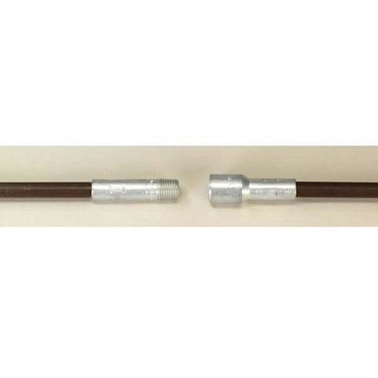 3' Light-Duty Brown Fiberglass Chimney Cleaning Rod 1/4" Pipe Threads - 15036 - Chimney Cricket