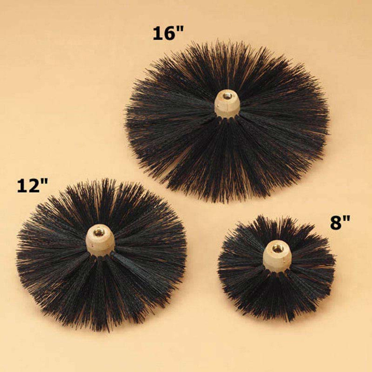 6" Round Poly Rod Plastic Center Chimney Cleaning Brush - P36 - Chimney Cricket