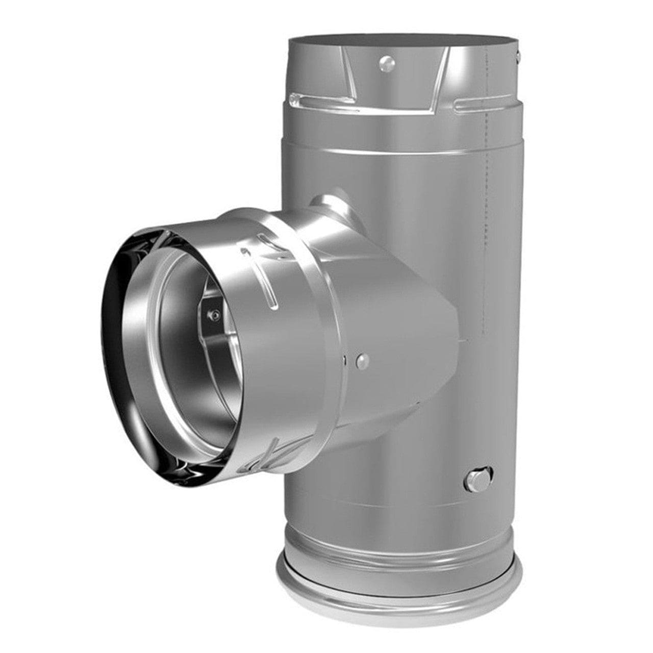 4" PelletVent Pro Galvalume Single Tee with Clean-Out Cap - 4PVP-T1 - Chimney Cricket