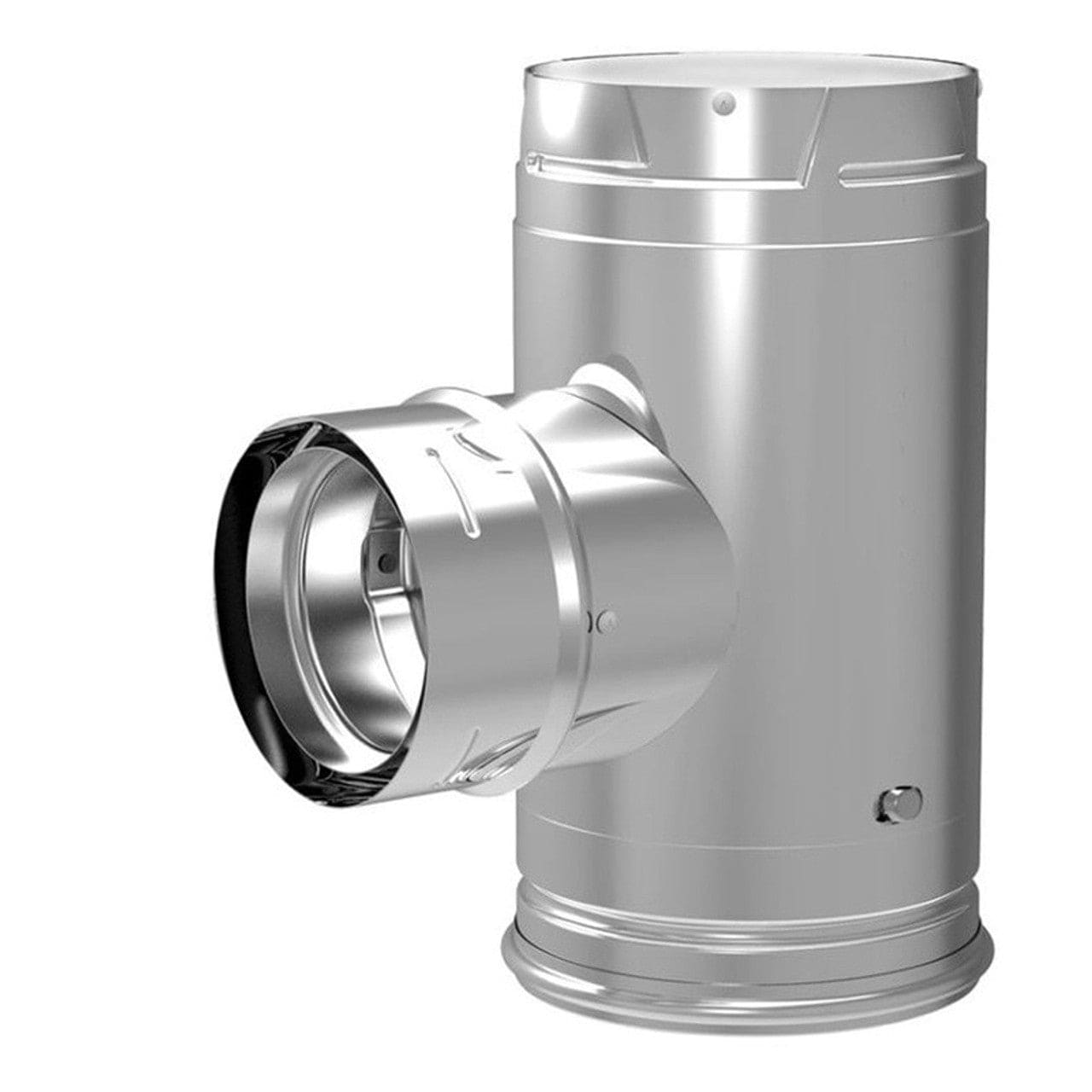 4" PelletVent Pro Galvalume Increaser Tee with Clean-Out Cap - 4PVP-T31 - Chimney Cricket