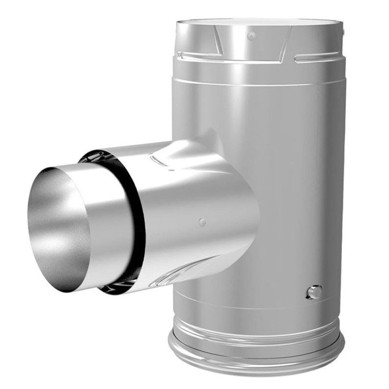 3" PelletVent Pro Galvalume Increaser Adaptor Tee with Clean-Out Cap - 3PVP-TADX41 - Chimney Cricket