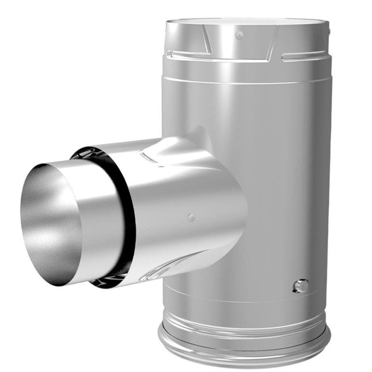 3" PelletVent Pro Black Adaptor Tee with Clean Out Cap - 3PVP-TADB1 - Chimney Cricket