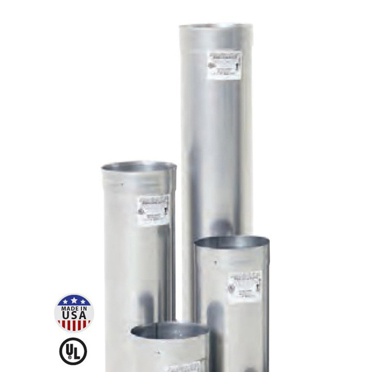 3" X 12" Rhino Rigid 304L-Alloy Stainless Pre-Cut Chimney Liner - RL304-0312 - Chimney Cricket