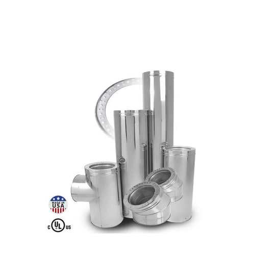 6" Ventis Class-A All Fuel Chimney 316L Stainless Steel 30-Degree Elbow Kit - VA316-EL0630 - Chimney Cricket