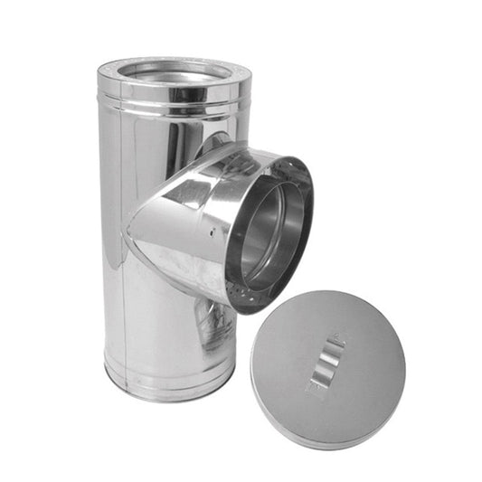 7" Ventis Class-A All Fuel Chimney 316L Insulated Tee with Cover - VA316-T07 - Chimney Cricket