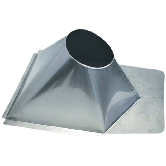 8" Ventis Class-A Galvanized 7/12 To 12/12 Pitch Non-Vented Metal Roof Flashing - VA-FNVMR0812 - Chimney Cricket
