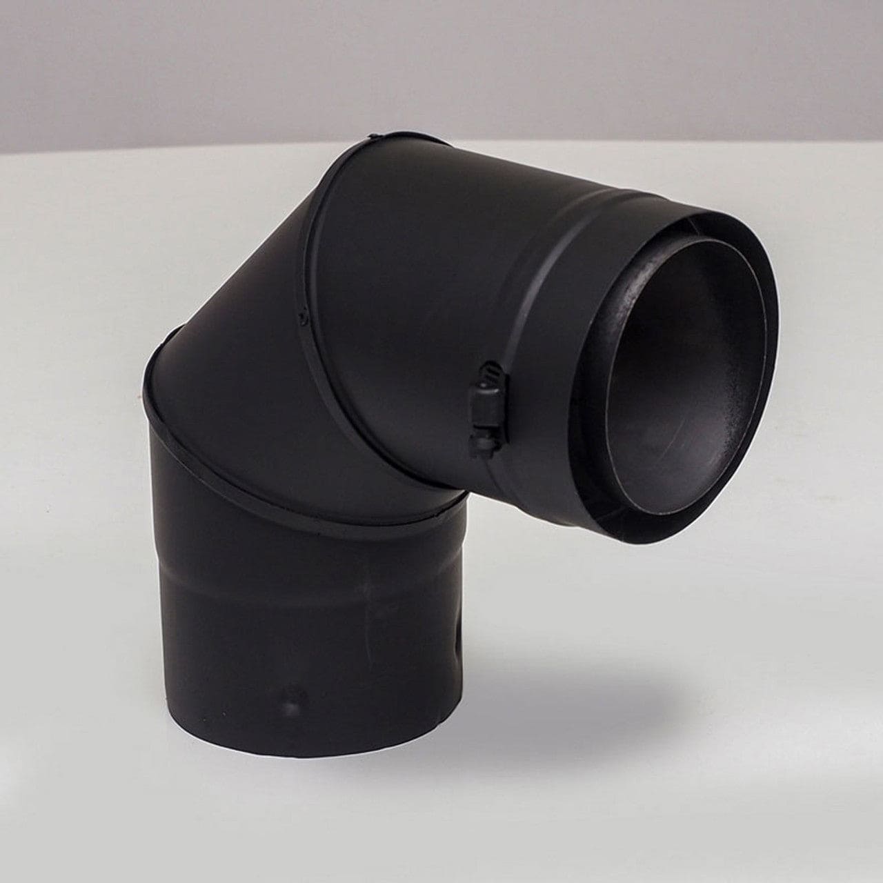 3" Ventis PelletVent 304L Inner/Galvanized Outer 90-Degree Black Fixed Elbow - VPB-EL0390 - Chimney Cricket