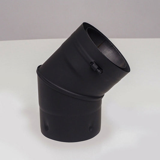 4" Ventis PelletVent 304L Inner/Galvanized Outer 45-Degree Black Fixed Elbow - VPB-EL0445 - Chimney Cricket