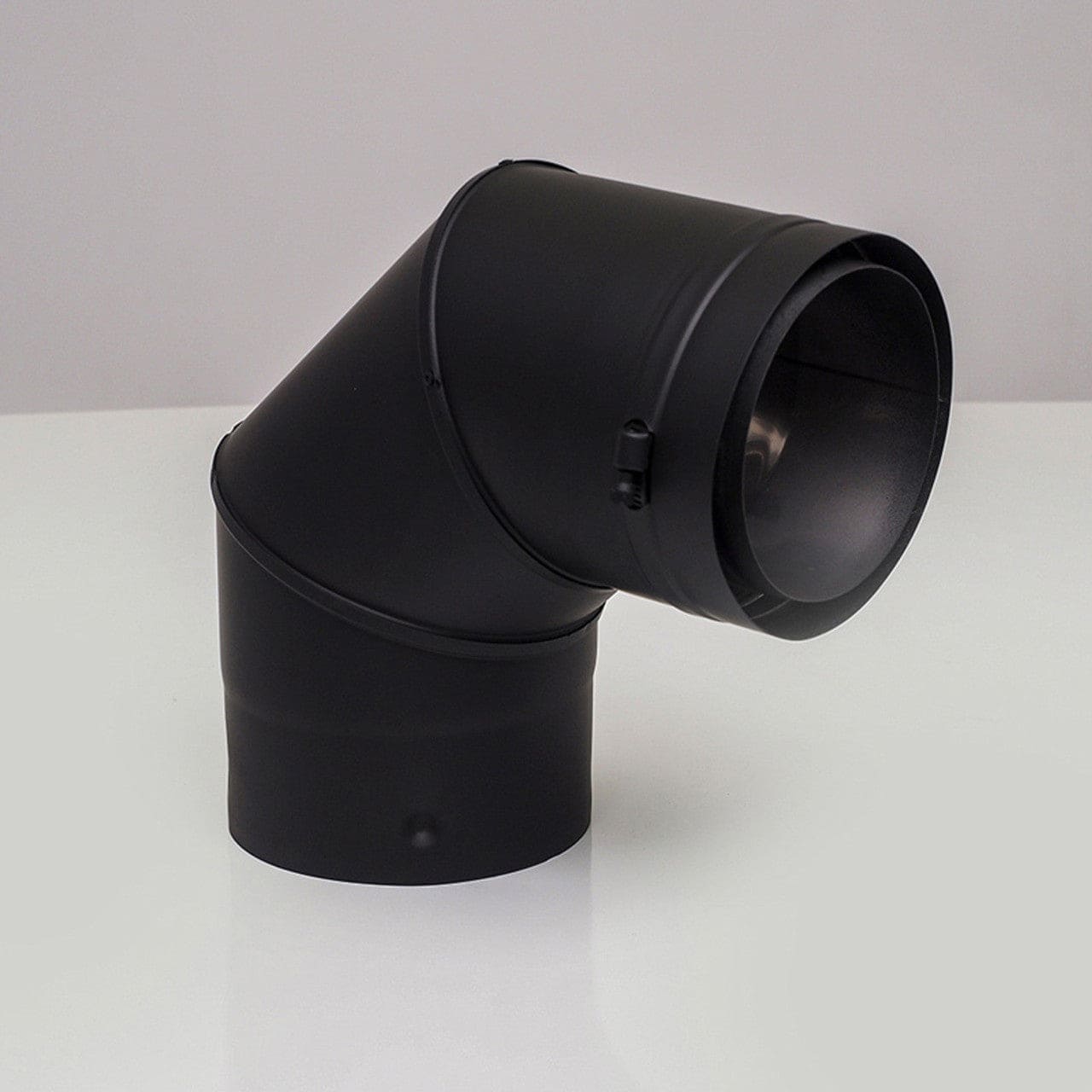 4" Ventis PelletVent 304L Inner/Galvanized Outer 90-Degree Black Fixed Elbow - VPB-EL0490 - Chimney Cricket