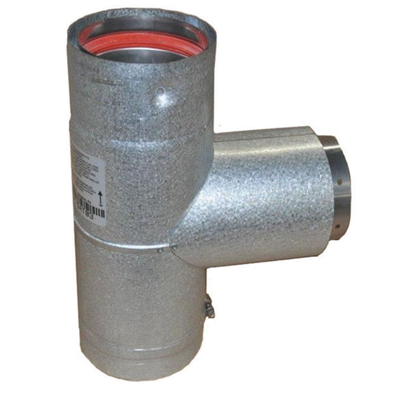 3" Ventis PelletVent Pipe 304L Inner/Galvanized Outer Stove Adaptor Tee with Cap - VP-SAT03 - Chimney Cricket