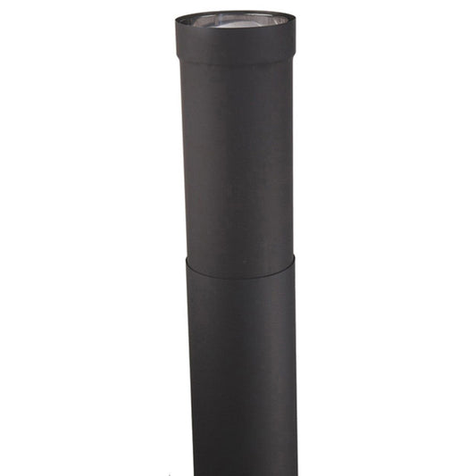 7" Ventis Double-Wall Black Stove Pipe Large Telescoping Section - VDB07LT - Chimney Cricket