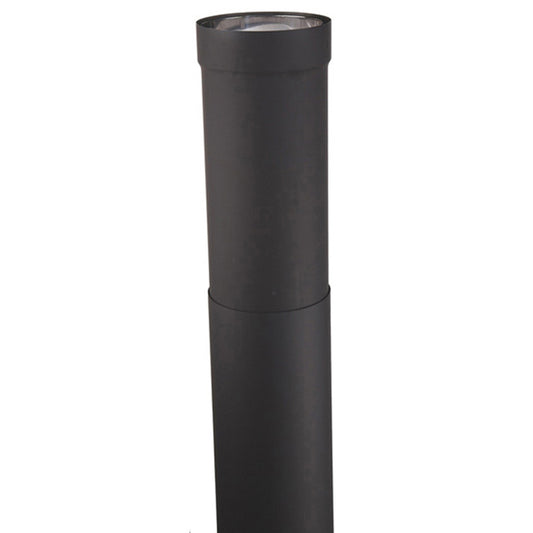 8" Ventis Double-Wall Black Stove Pipe Medium 28" - 50" Telescoping Section - VDB08MT - Chimney Cricket