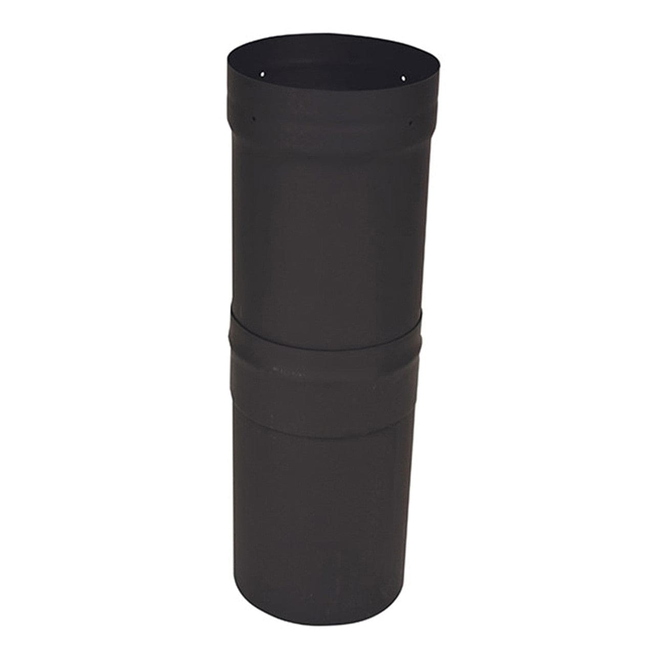 6" Ventis Single-Wall Black Stove Pipe - 2" - 16" Slip Section with Gap Collar - VSB06SL - Chimney Cricket