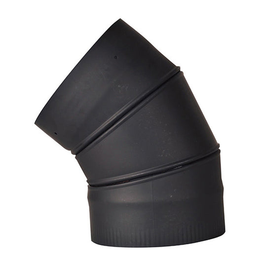 8" Ventis Single-Wall Black Stove Pipe - 45-Degree Adjustable Elbow - VSB0845A - Chimney Cricket