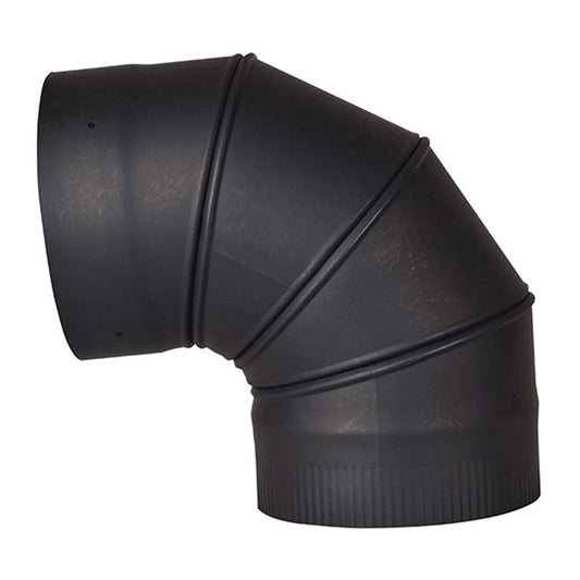 8" Ventis Single-Wall Black Stove Pipe - 90-Degree Adjustable Elbow - VSB0890A - Chimney Cricket