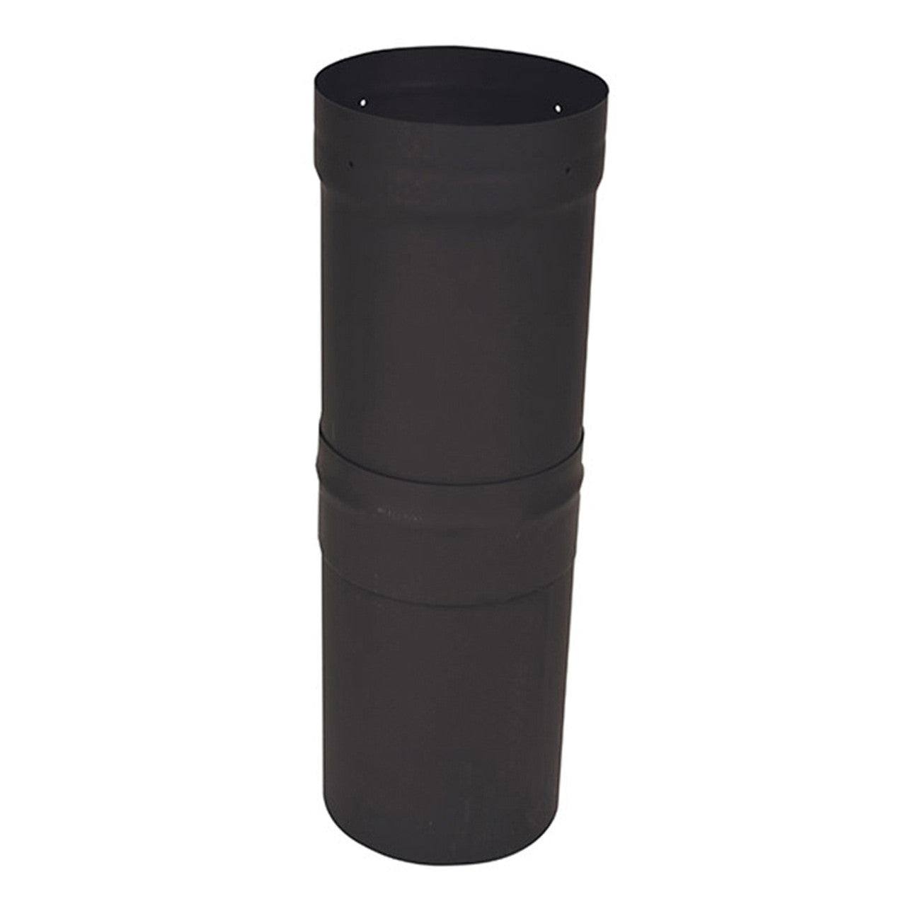 8" Ventis Single-Wall Black Stove Pipe - 2" - 16" Slip Section with Gap Collar - VSB08SL - Chimney Cricket