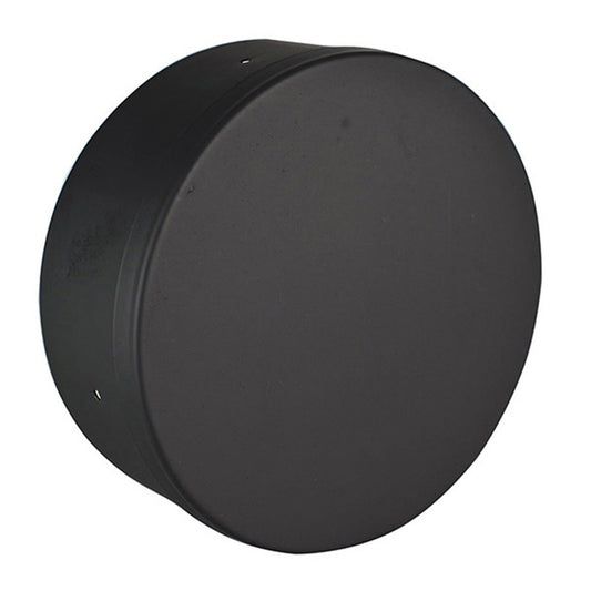 8" Ventis Single-Wall Black Stove Pipe 22-Gauge Cold-Rolled Steel - Wall Trim Collar - VSB08WTC - Chimney Cricket