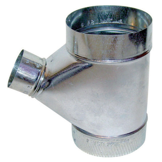 7" x 7" x 4" Galvanized Connector Pipe Reducing Y Connector - GALY74 - Chimney Cricket