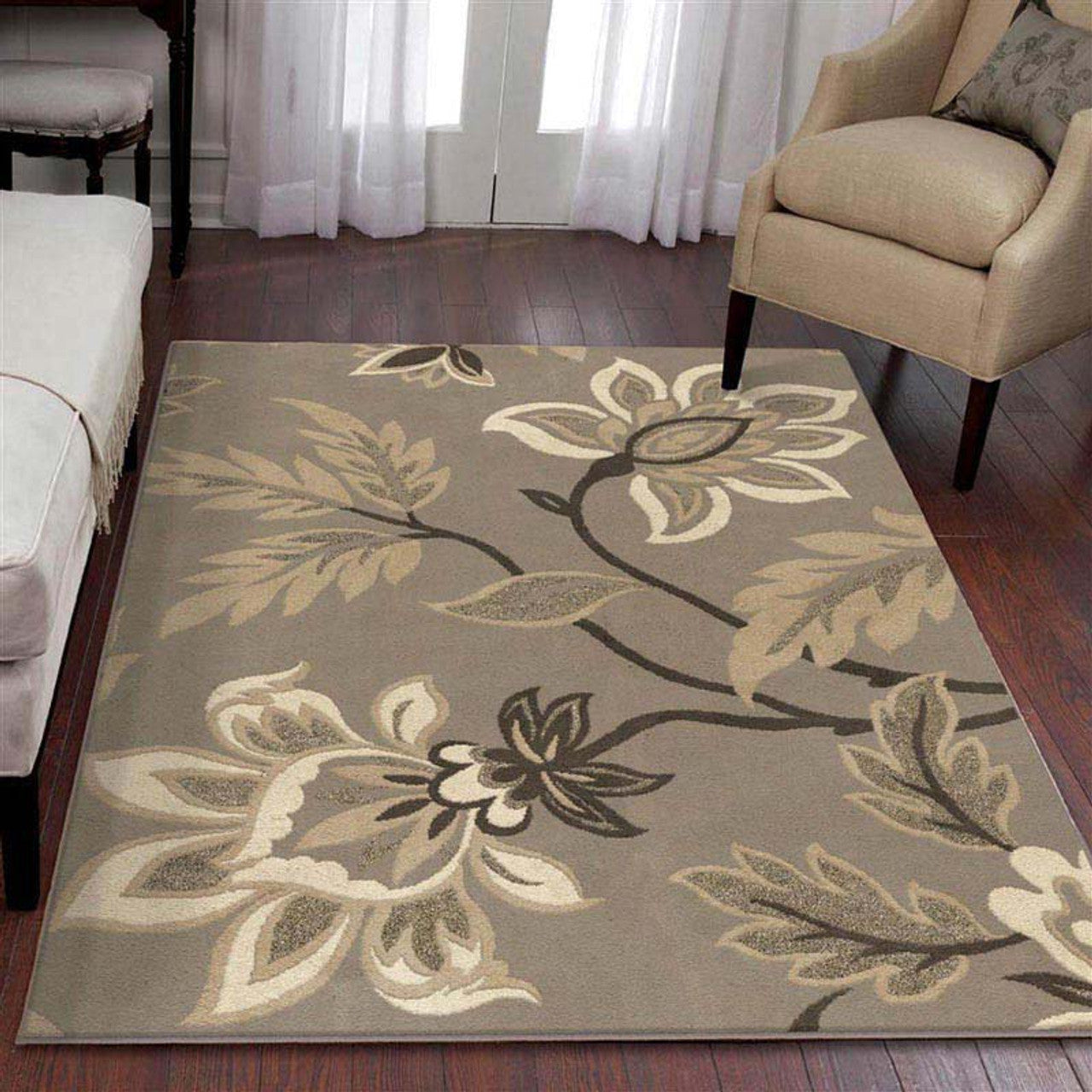 3' 11" x 5' 5" Lily Taupe Orian Rug - Chimney Cricket