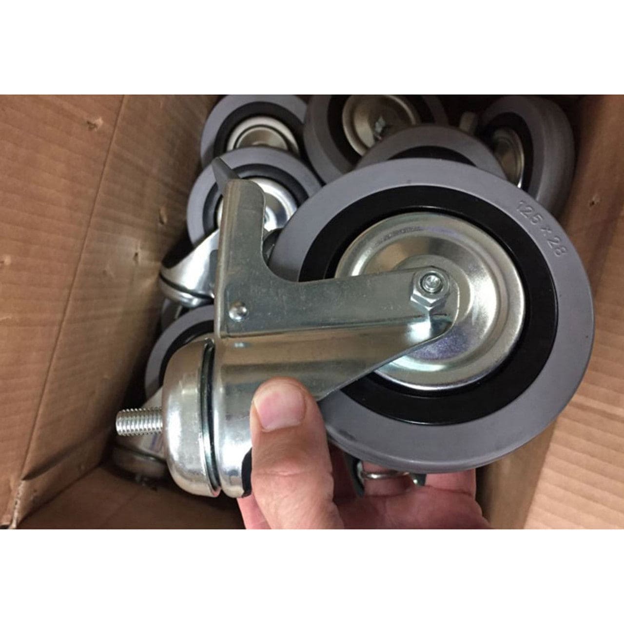 Rovac Large Caster M10X3/4 Stud For Fixed Trolleys with 12" Rear Wheels-(Set Of 2) - 44150F - Chimney Cricket