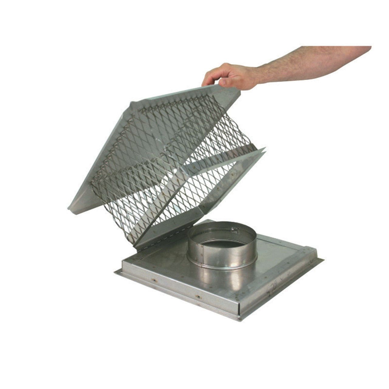 6" Forever Flex 316Ti-Alloy SS Light Flex/Hybrid Deluxe Top 13" x 13" Terra Cotta Flat Top Plate - Chimney Cricket