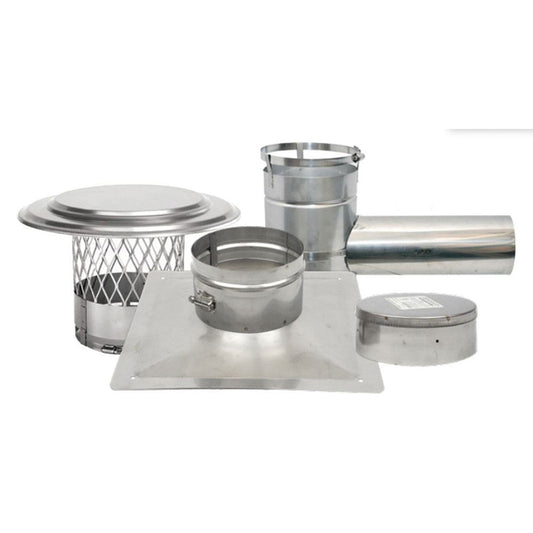 7" HomeSaver UltraPro/Pro Stainless Steel All Fuel Component Kit - COP17168 - Chimney Cricket