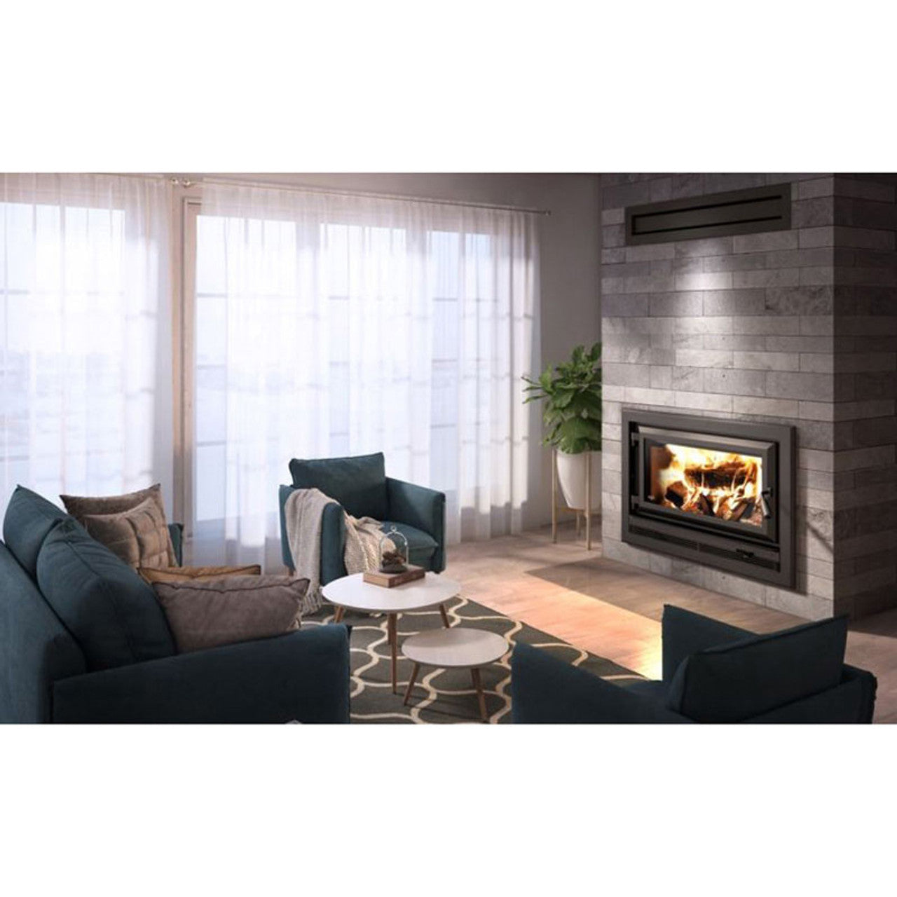 Large Single-Door Wood-Burning Fireplace - HE275CF - Chimney Cricket