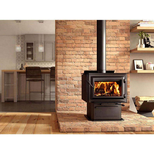 Large Sized Single Door Wood Burning Stove with 2100 Sq Ft Max Heating Space - HES240 - Chimney Cricket
