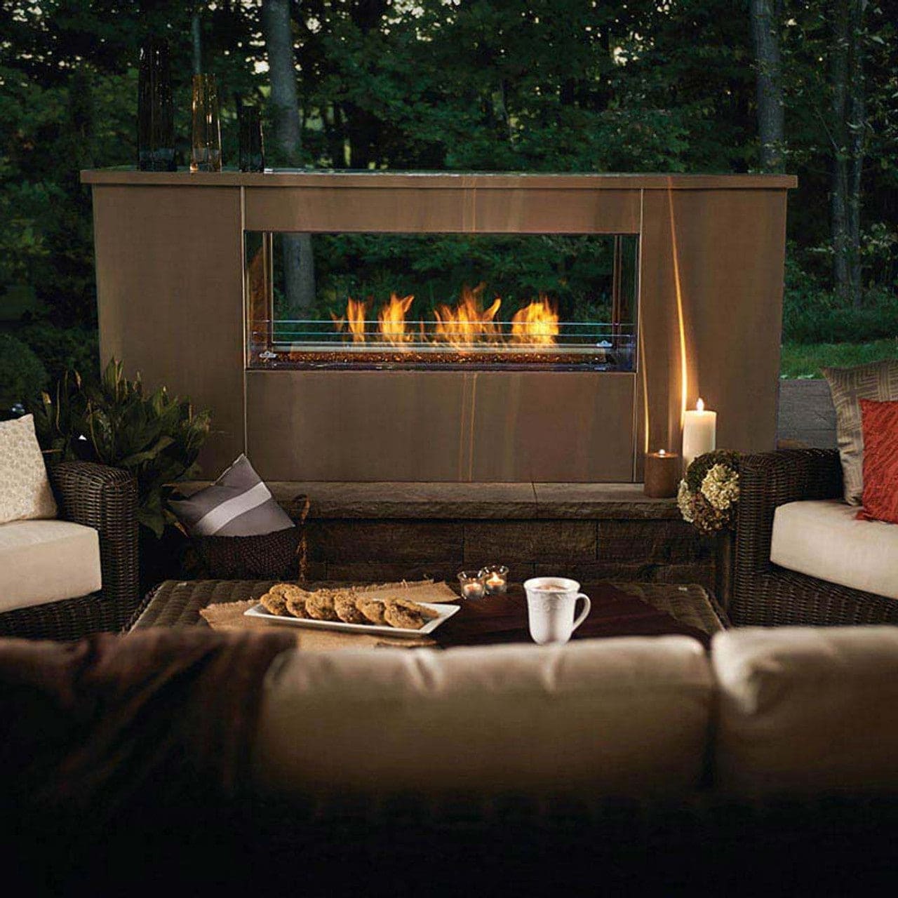 Napoleon Galaxy 48 Outdoor Linear See-Thru Electronic Start Gas Fireplace - GSS48STE - Chimney Cricket