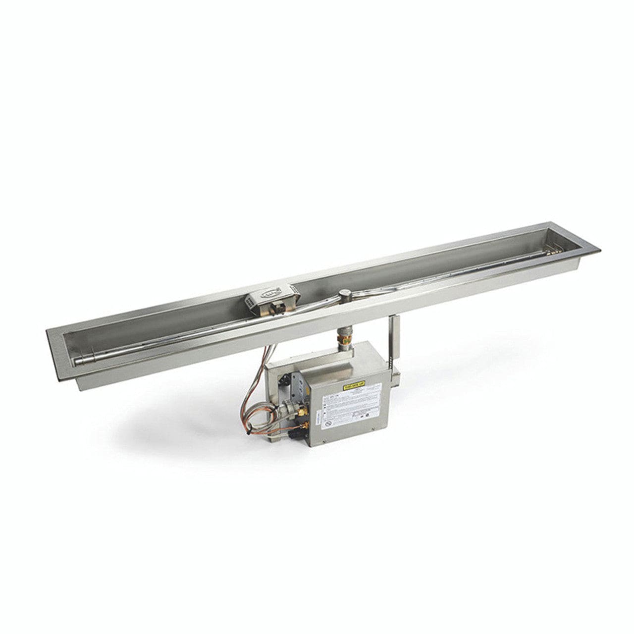 48" Linear Trough Natural Gas Electronic Ignition Fire Pit Insert 120VAC - TOR-48SSEI-TRGH-NG/120VAC - Chimney Cricket