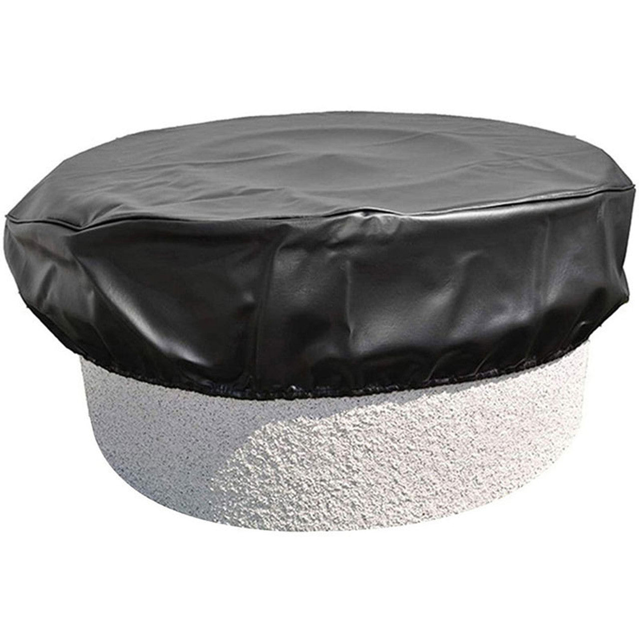 35" Round Black Vinyl Fire Pit Cover - FPC-35 - Chimney Cricket