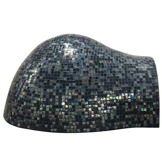 Forno Style Electronic Ignition Pizza Oven w/ Blk Powder Coat Steel Cart & Pool Blue Mosaic Tiles - Chimney Cricket