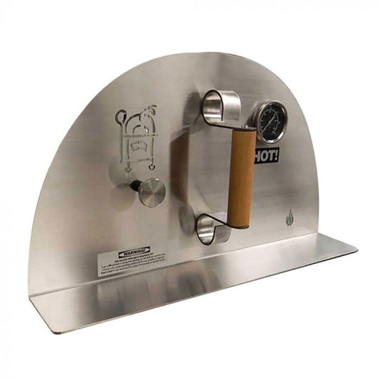 Forno De Pizza Stainless Steel Oven Door with Thermometer - FDP-DOOR - Chimney Cricket