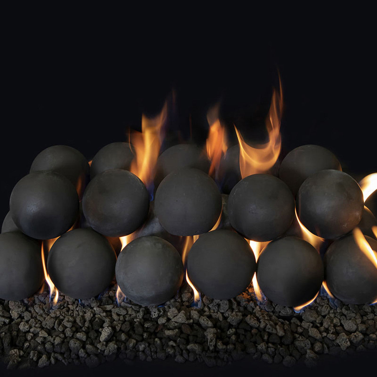 4” Fireplace 8-Piece Black Fiber Cannonballs - CB4-8-B - Chimney Cricket