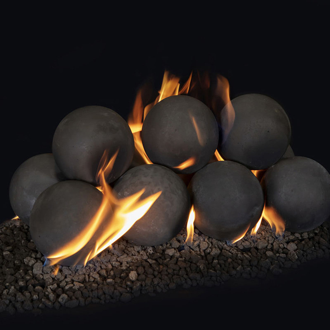 4” Fireplace 8-Piece Black Fiber Cannonballs - CB4-8-B - Chimney Cricket