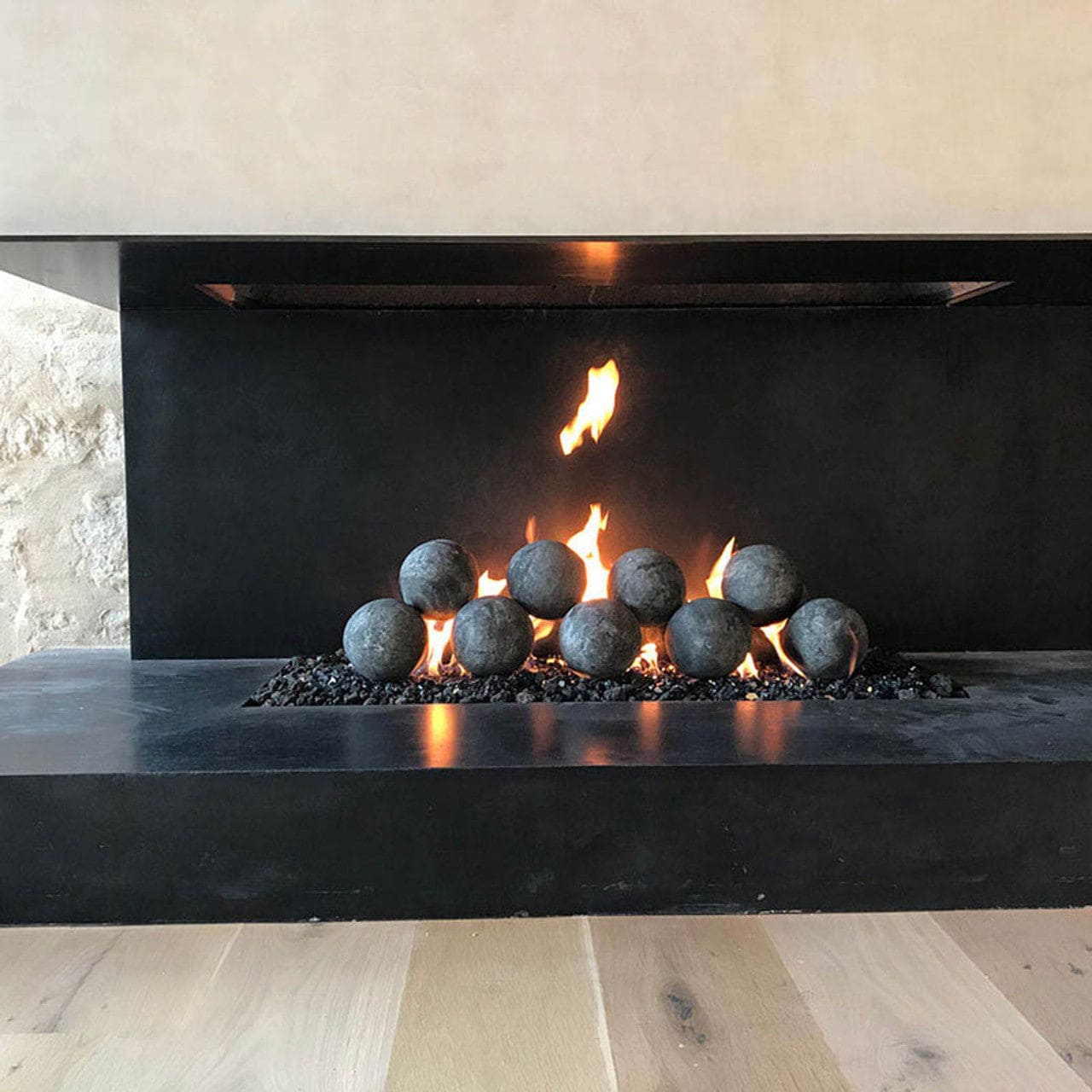 4” Fireplace 8-Piece Dark Grey Fiber Cannonballs - CB4-8-DGY - Chimney Cricket