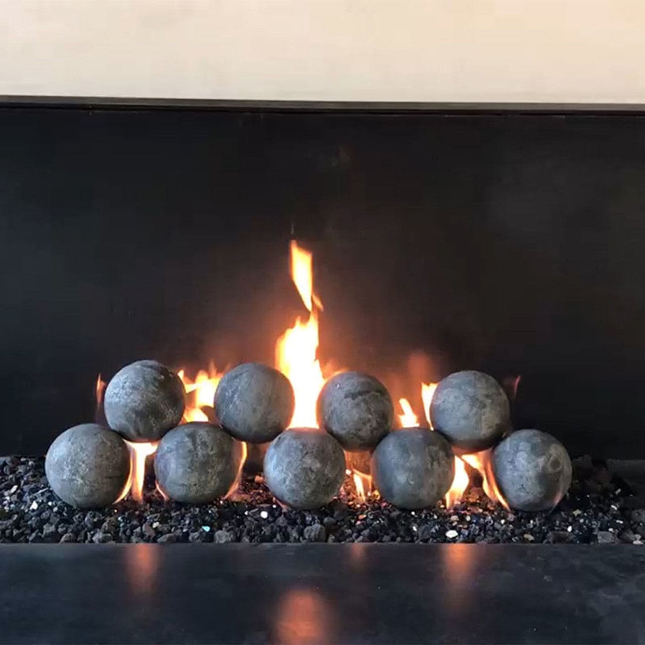 4” Fireplace 8-Piece Dark Grey Fiber Cannonballs - CB4-8-DGY - Chimney Cricket