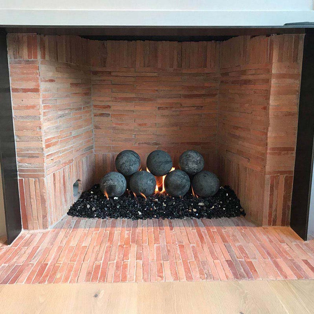 4” Fireplace 8-Piece Dark Grey Fiber Cannonballs - CB4-8-DGY - Chimney Cricket