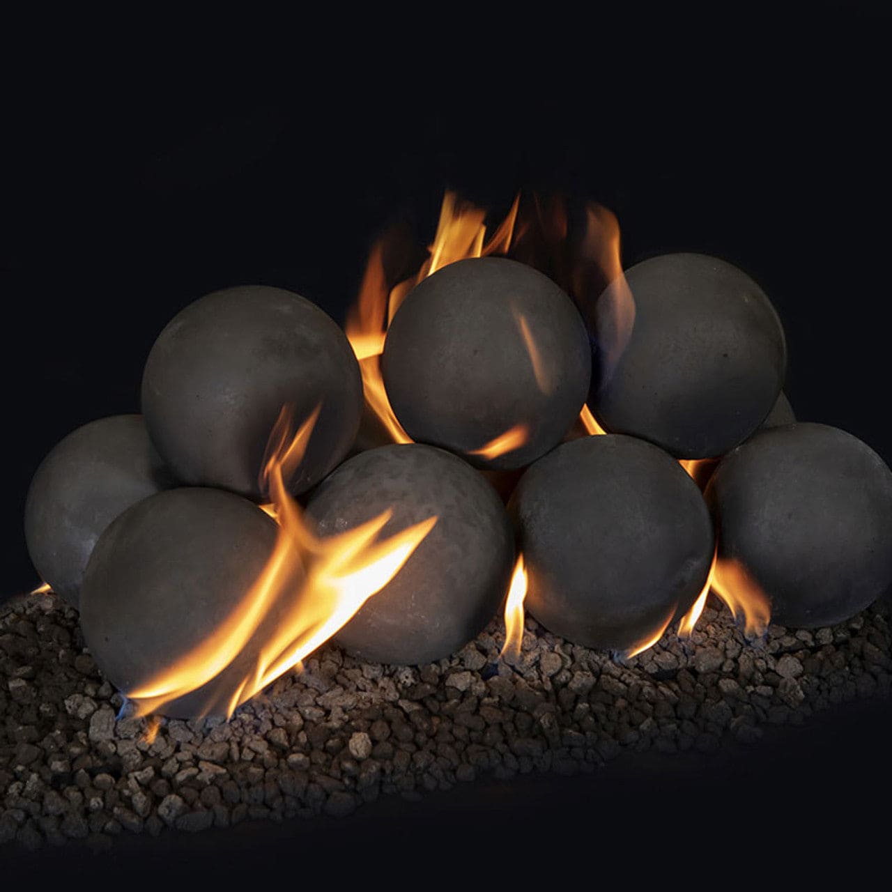 6” Fireplace 4-Piece Black Fiber Cannonballs - CB6-4-B - Chimney Cricket