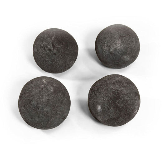 6” Fireplace 4-Piece Black Fiber Cannonballs - CB6-4-B - Chimney Cricket