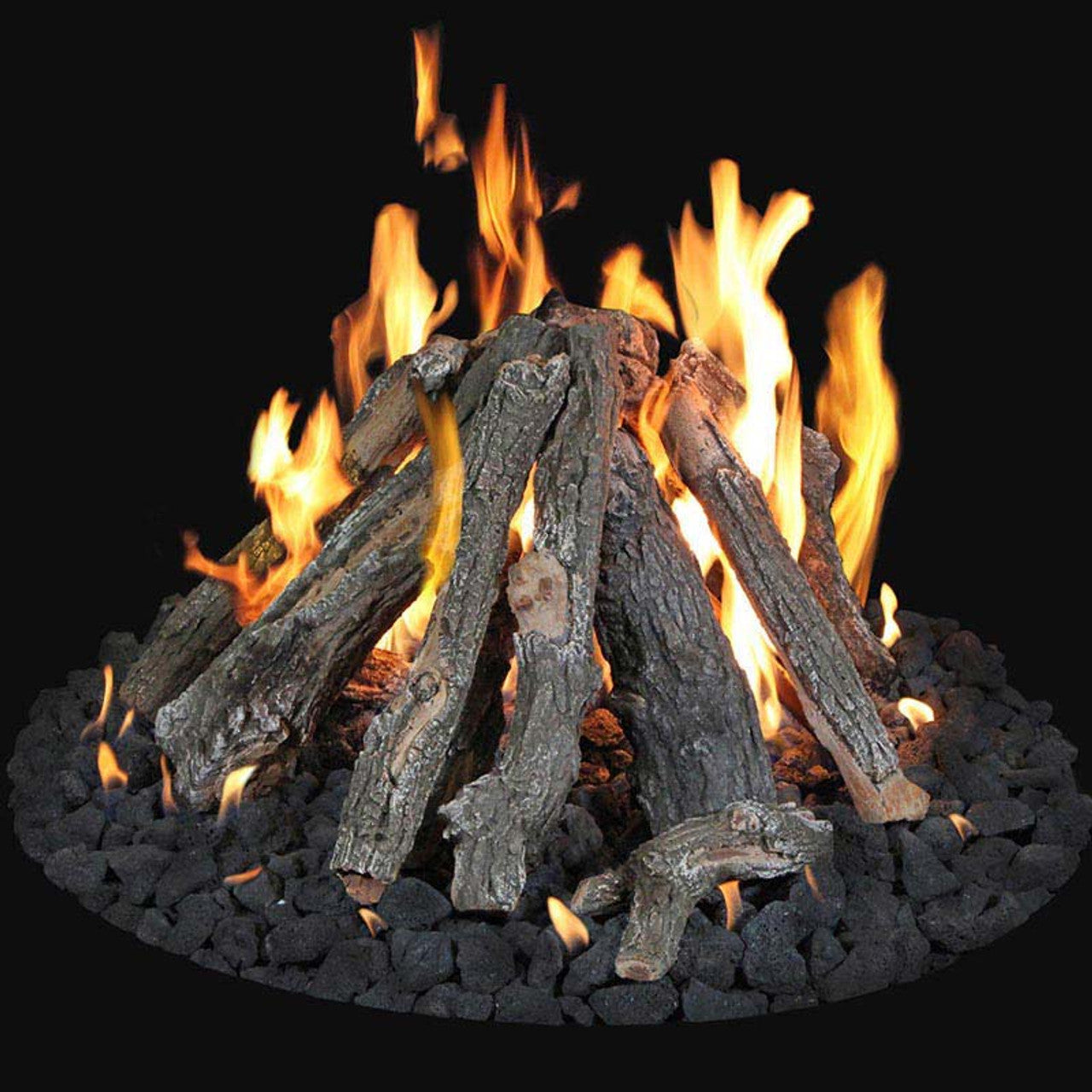 30" to 36" Arizona Weathered Oak 9-Piece Fire Pit Log Set - FPAWO-30/36 - Chimney Cricket