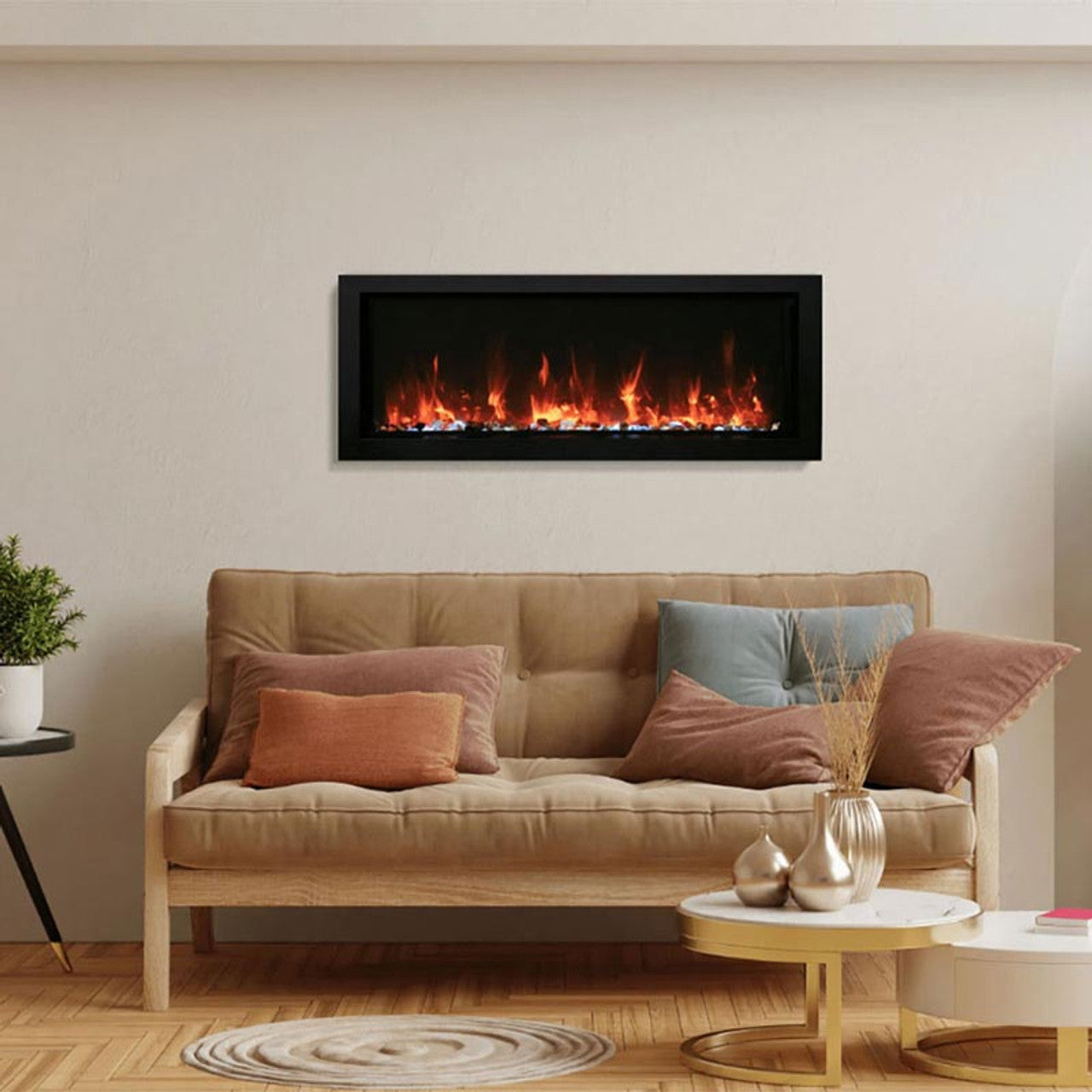 Amantii Panorama BI Slim 50" Smart Electric Fireplace - BI-50-SLIM-OD - Chimney Cricket
