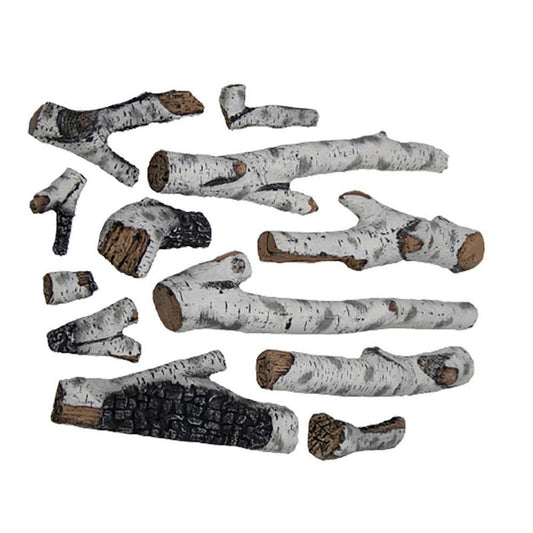 Amantii 12-Piece Birch Log Set - DESIGN-MEDIA-BIRCH-12PCE-LARGE - Chimney Cricket