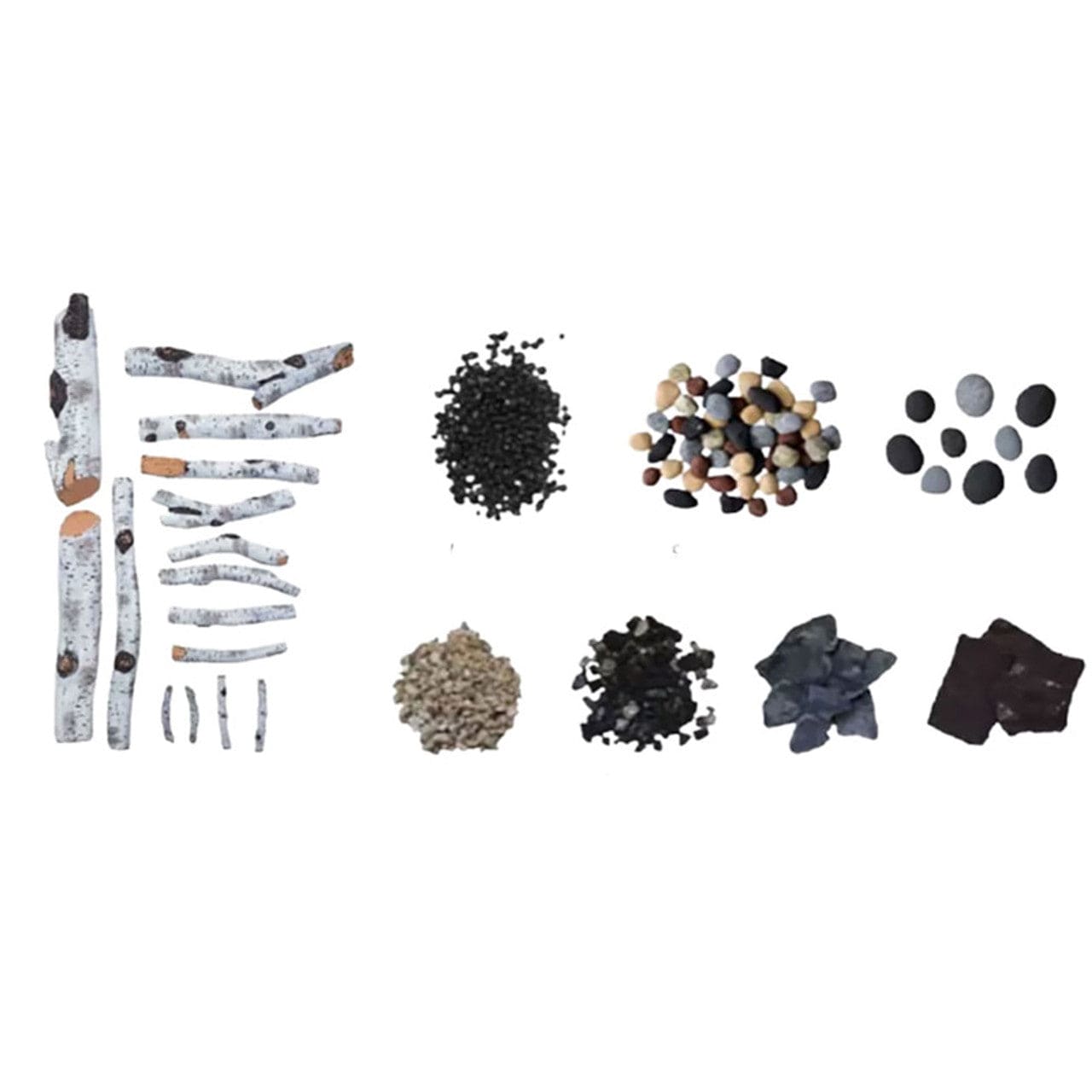 Amantii 15-Piece Birch Log Set with Media Kit - DESIGN-MEDIA-BIRCH-15PCE - Chimney Cricket