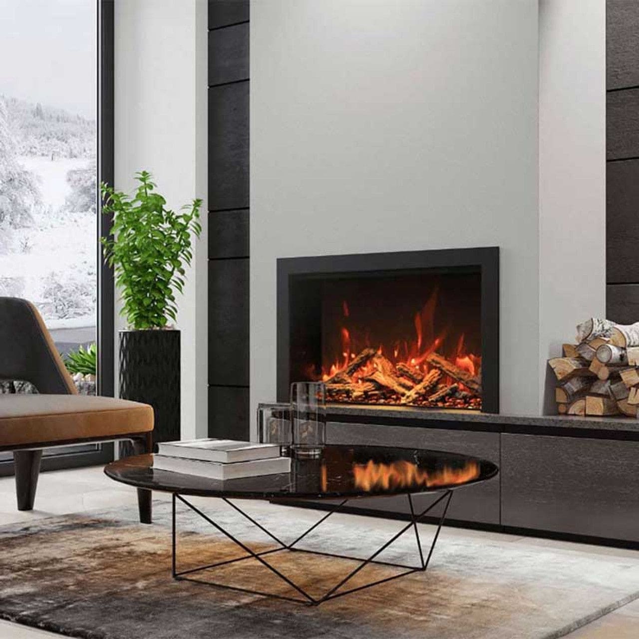 Amantii TRD 26" Smart Electric Fireplace Insert - TRD-26 - Chimney Cricket