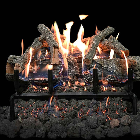 18" Lava Front View Natural Gas Electronic Ignition Burner - LAFV-18-EN - Chimney Cricket