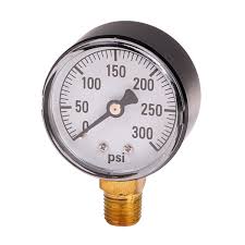 Pressure Gauge, 0-300 PSI 1/4"  Bottom Mount w/ 2" Dial - Chimney Cricket