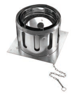 Duravent 16" Diameter DuraChimney II Anchor Plate w/Damper - Chimney Cricket