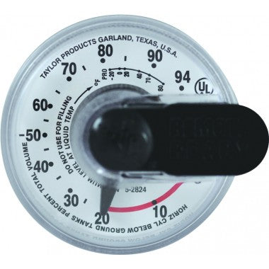 Dial, Drop-In, 2700 R3D LP B, for Underground Tanks, Guide Hole @ 30%, Taylor, 130028 - Chimney Cricket