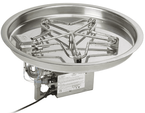 HPC 37" Diameter Stainless Steel Electronic Ignition LP Round Bowl Insert-120VAC - Chimney Cricket